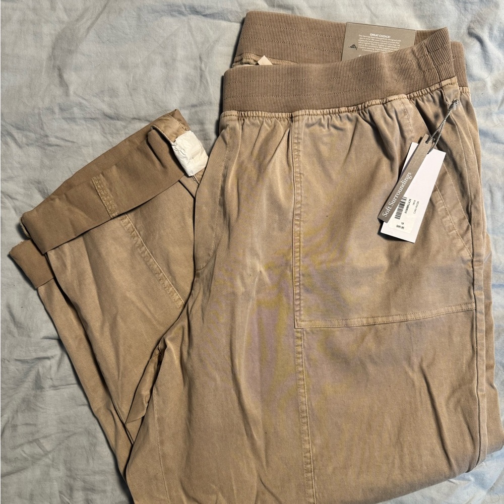 NWT Soft Surroundings Size 1X Pull on khaki Pants